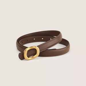 Gold Buckle Leather Belt