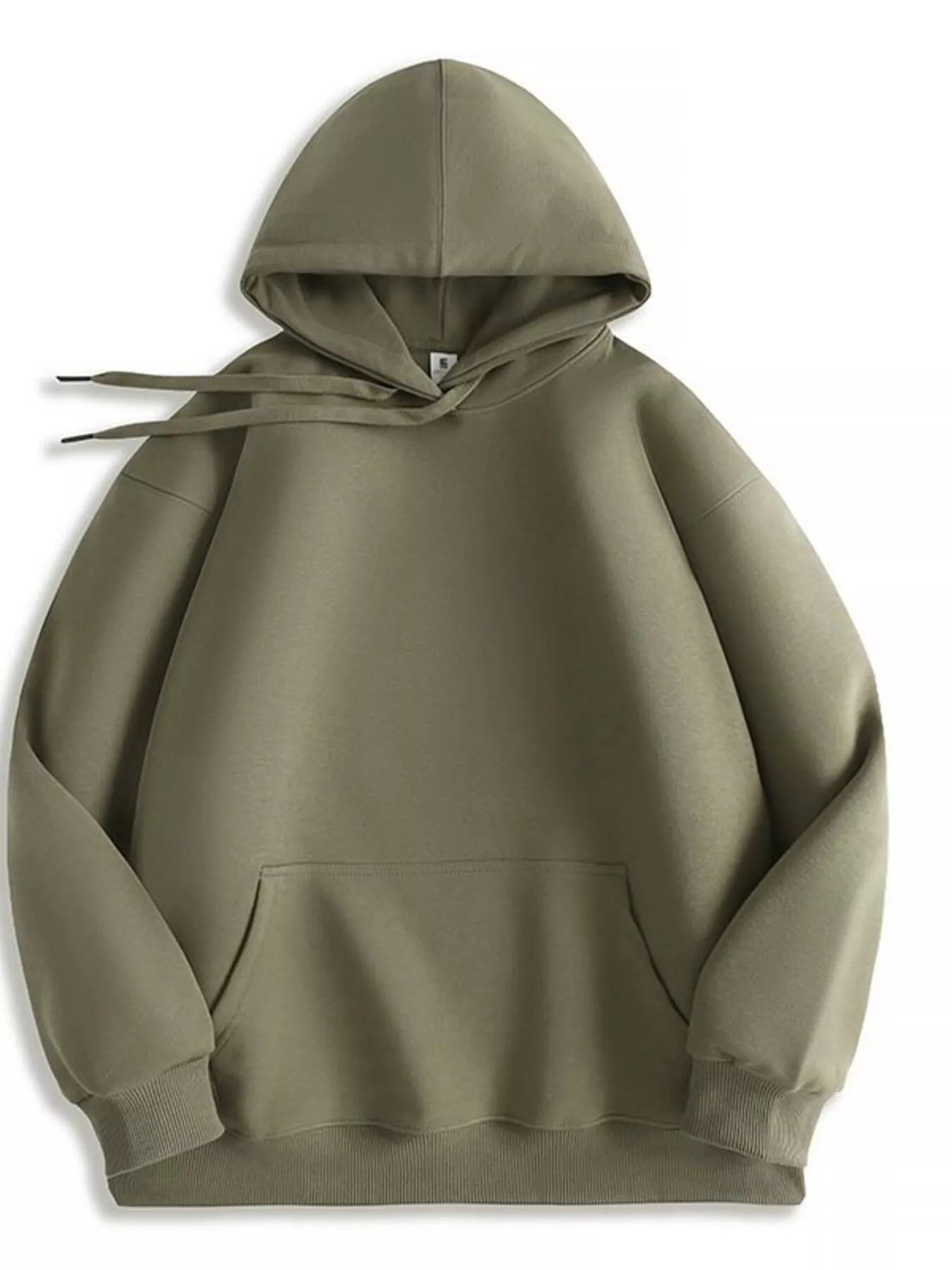 Men's Full Size Solid Color Casual Hoodie Plus Size