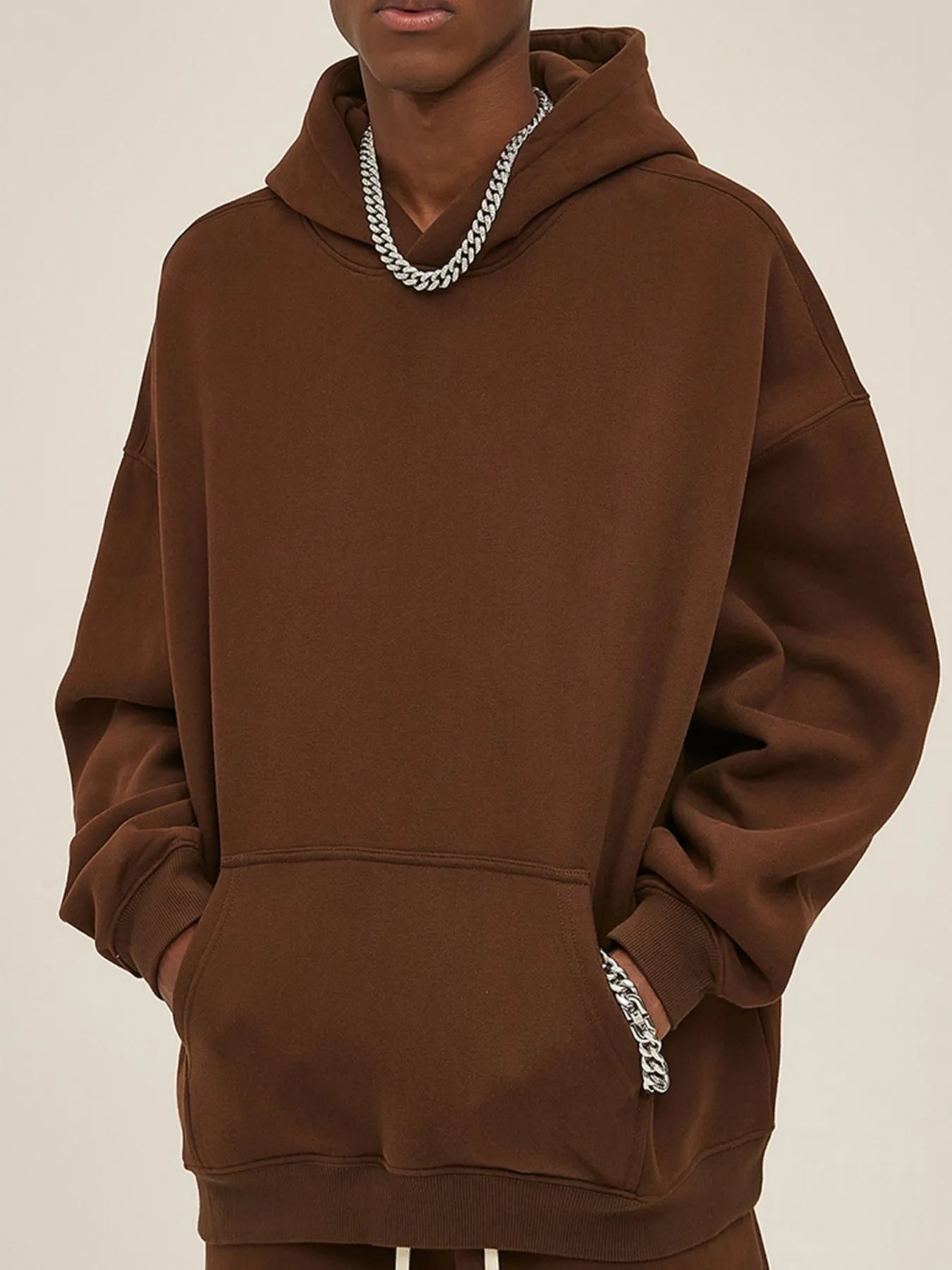 Men's Oversized Pocketed Long Sleeve Hoodie