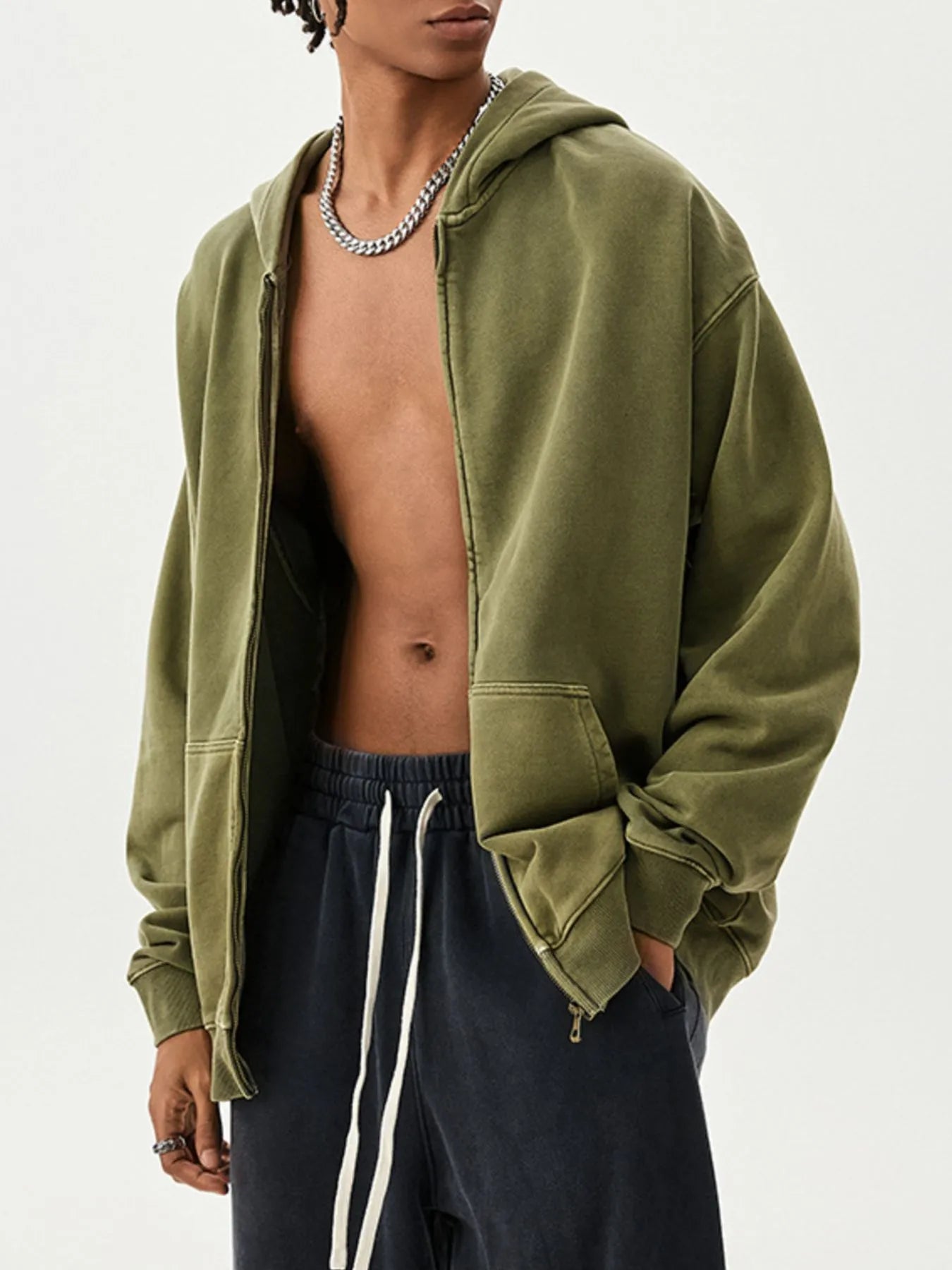 Men's Zip Up Long Sleeve Hoodie