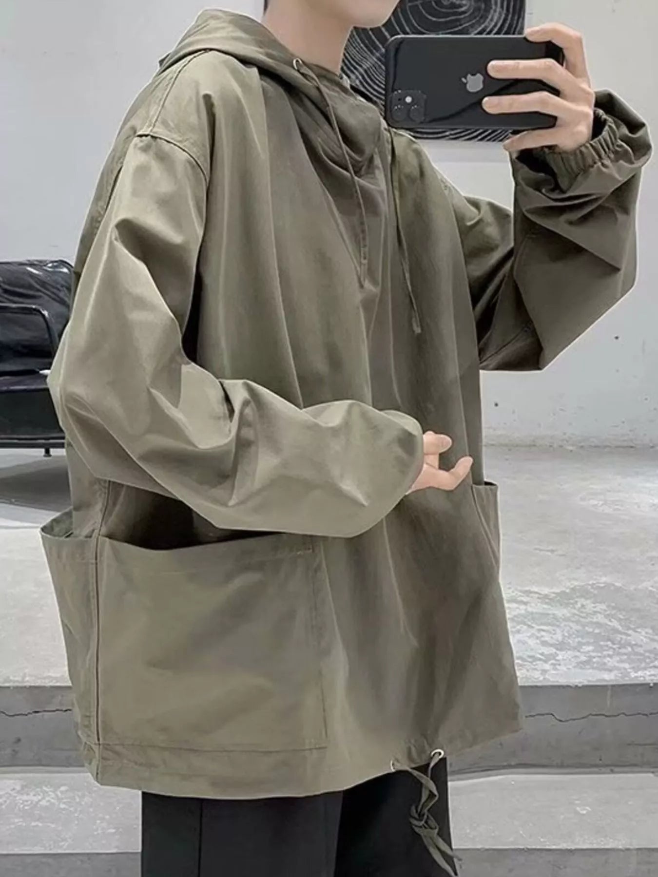 Men's Loose Fit Drawstring Hoodie