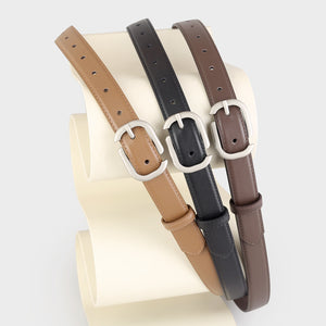Leather Belt with Silver Buckle