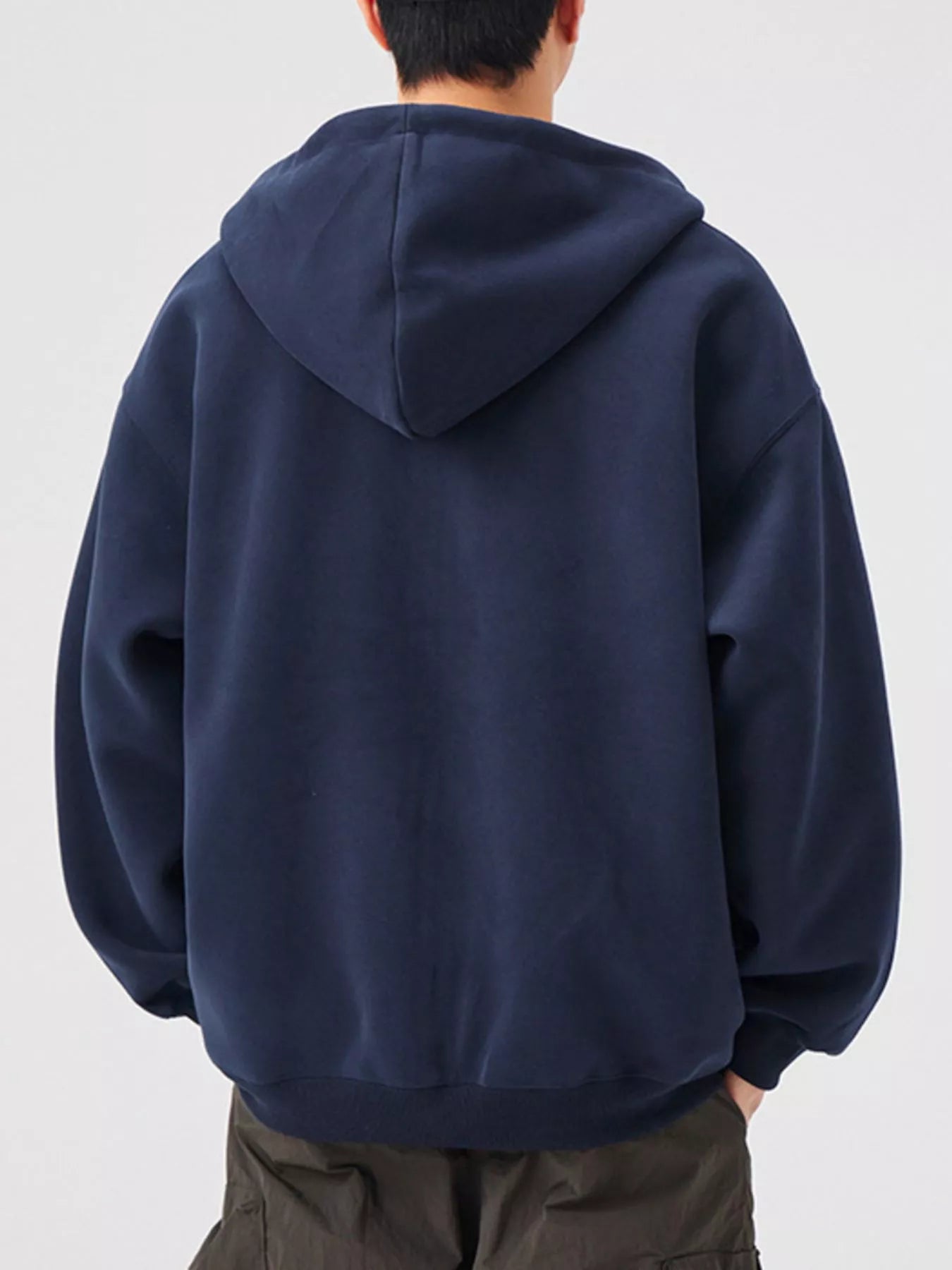 Men's Casual Loose Fit Zip-Up Hoodie
