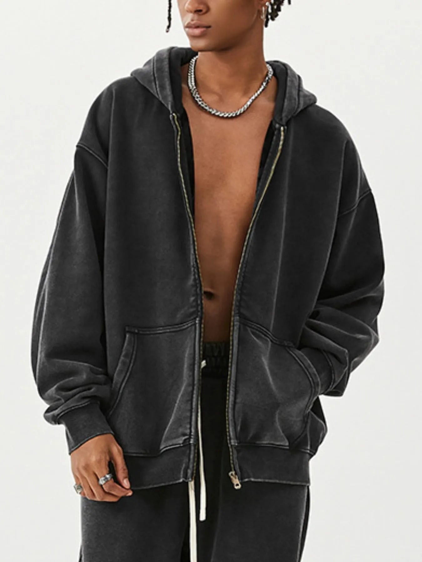 Men's Zip Up Long Sleeve Hoodie