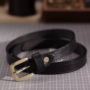 Classic Leather Belt with Buckle