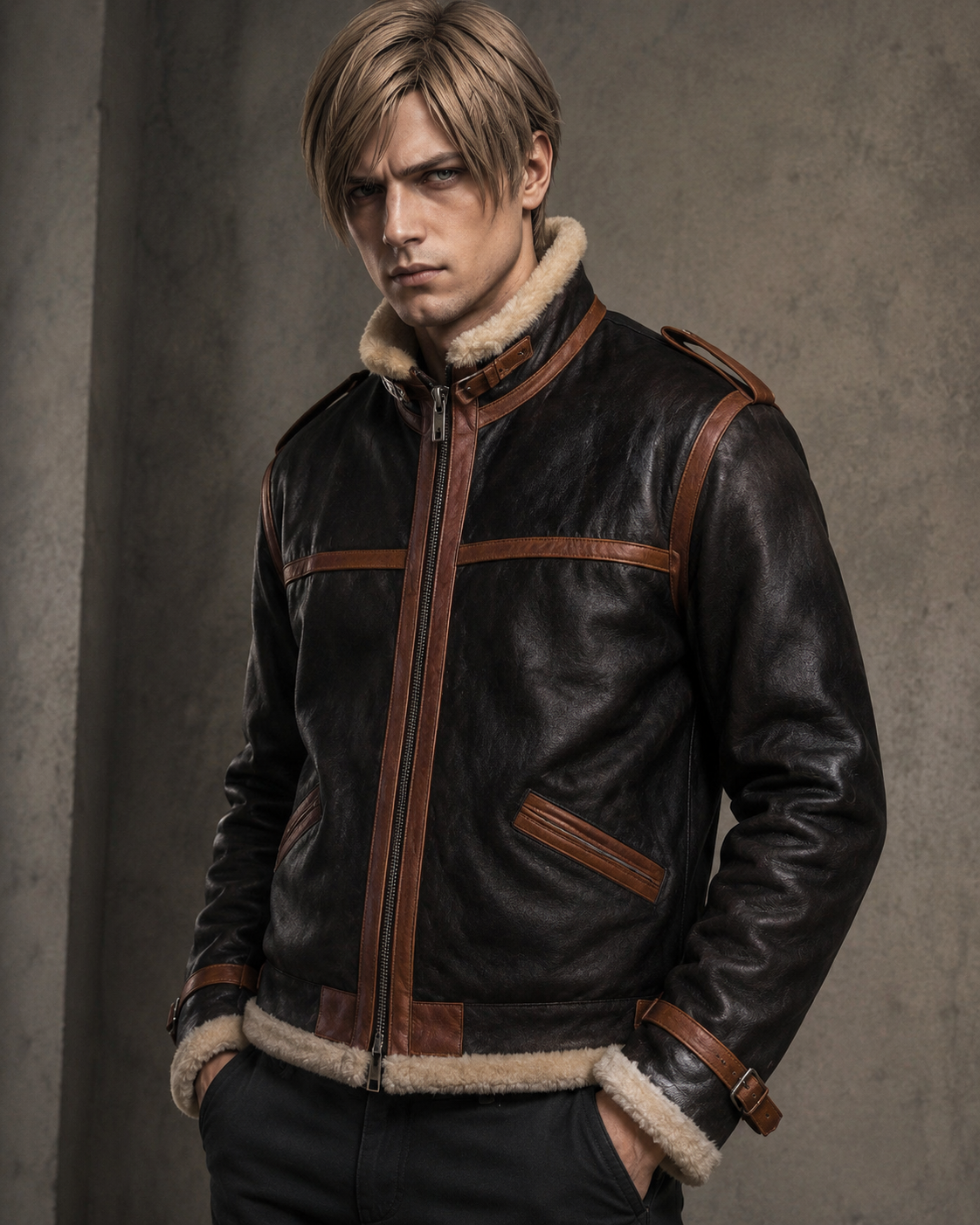 Leon Kennedy Jacket, Original Resident Evil 4 Cosplay Jacket,