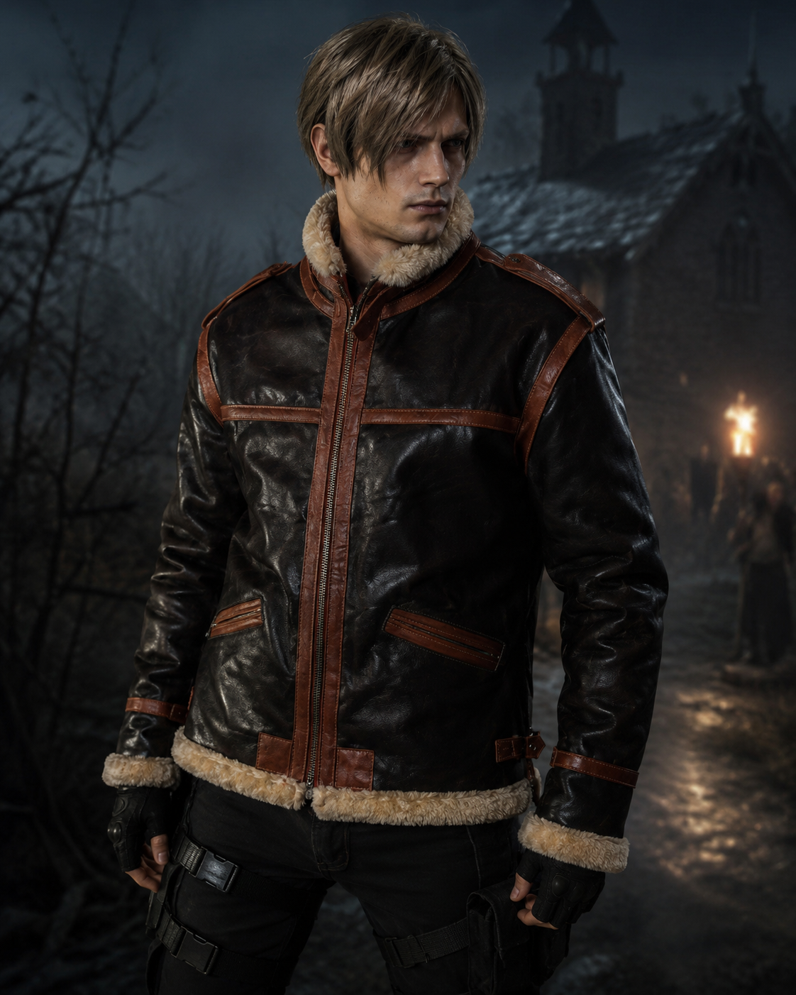 Leon Kennedy Jacket, Original Resident Evil 4 Cosplay Jacket,