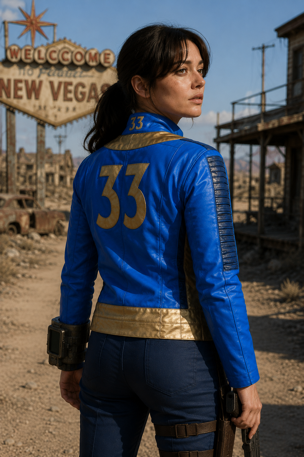 Vault 33 Leather Jacket | Lucy Inspired New Vegas Cosplay Jacket