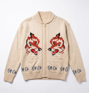 Wolf Style Fox Cardigan | Hand Knit Wool Sweater | Hail Mary Inspired Knitwear
