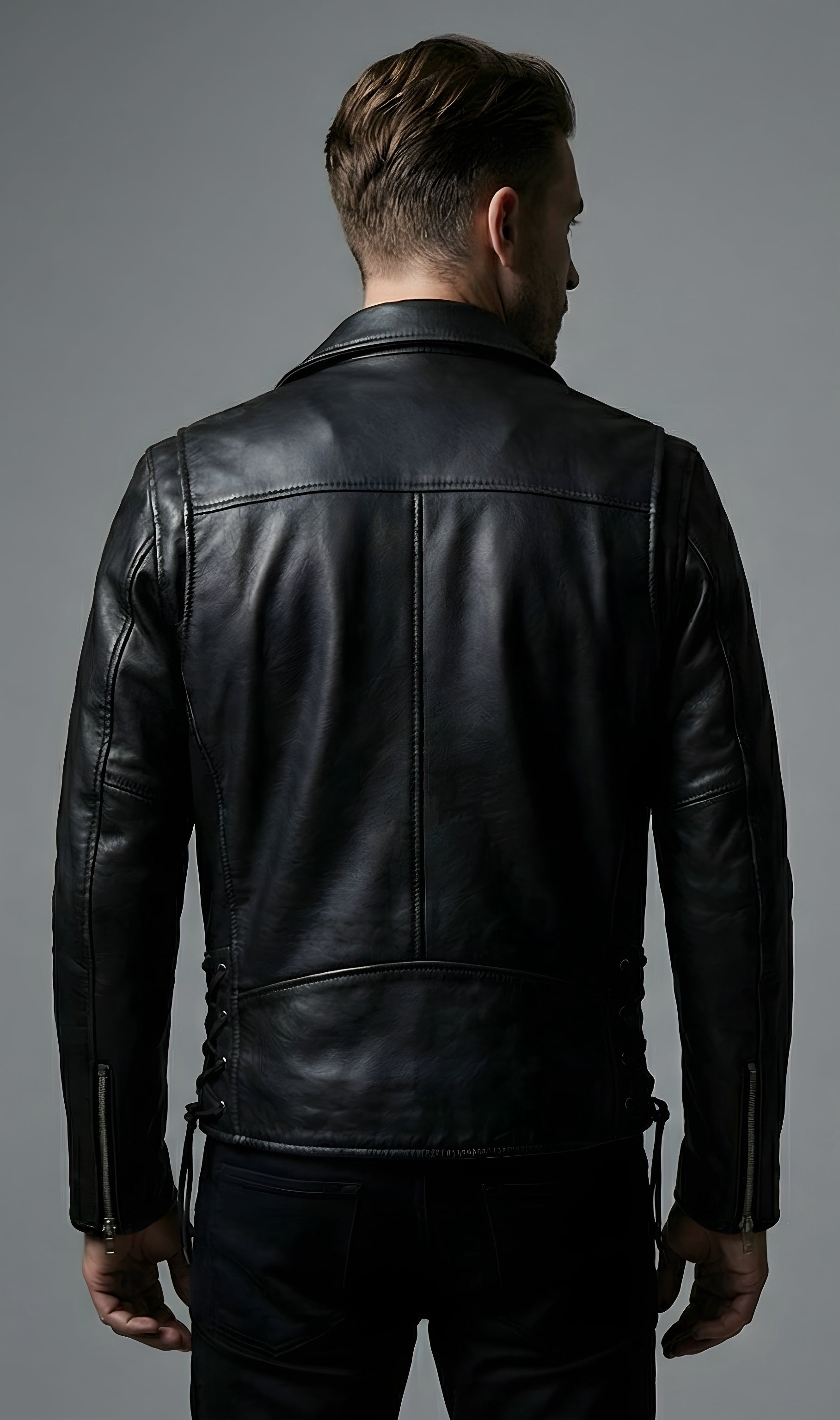 Mens Black Classic Moto Leather Jacket