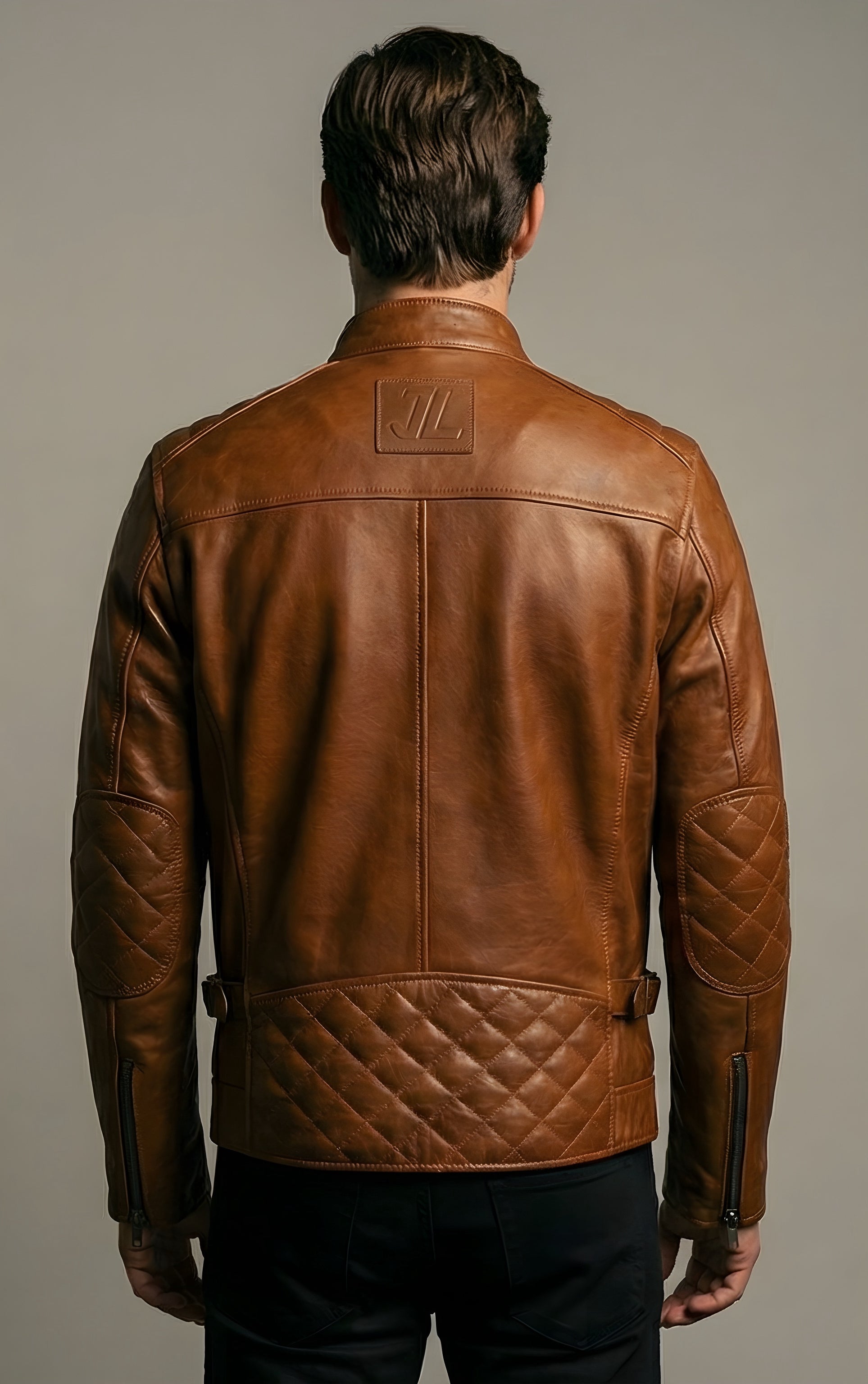 Mens Vintage Rider Caramel Leather Jacket