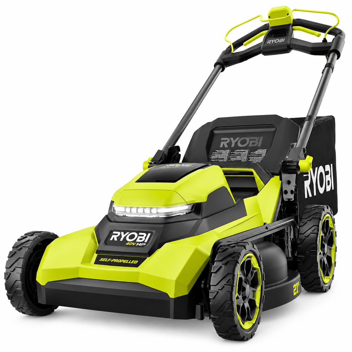 RYOBI RY40HPLM01B 40V HP Brushless 21 in. Self-Propelled Cordless Lawn Mower Kit with (2) 6Ah Batteries