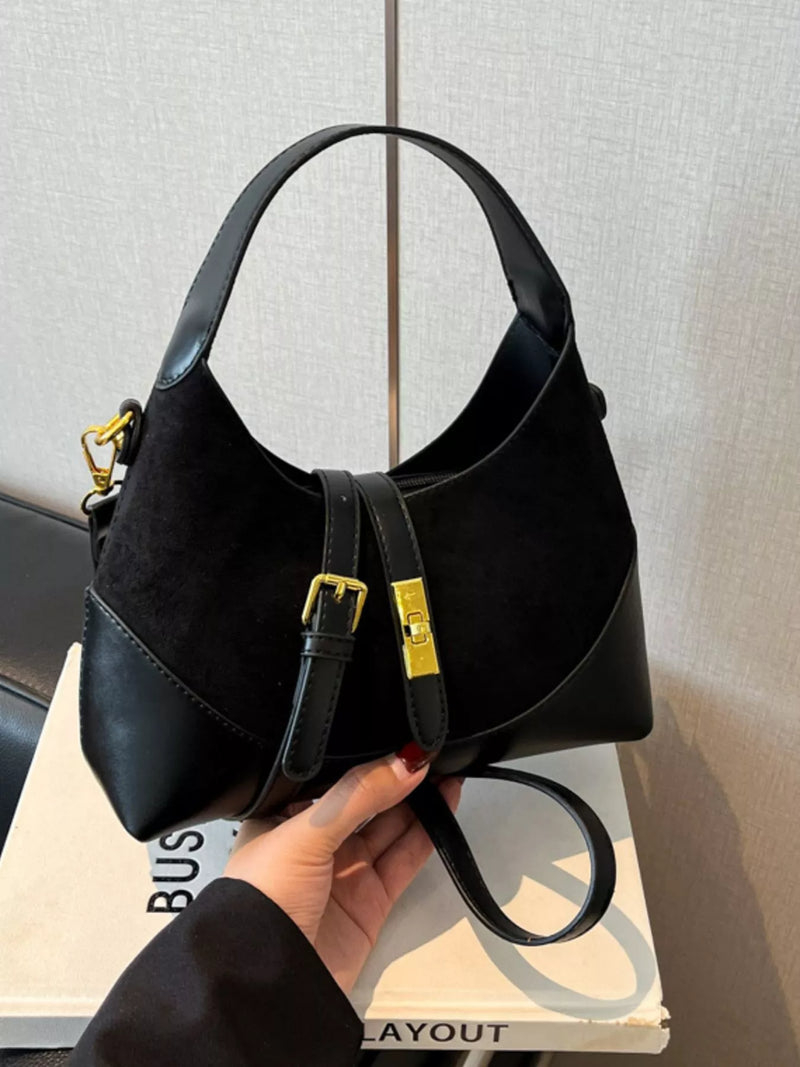 Buckle Leather Shoulder Bag