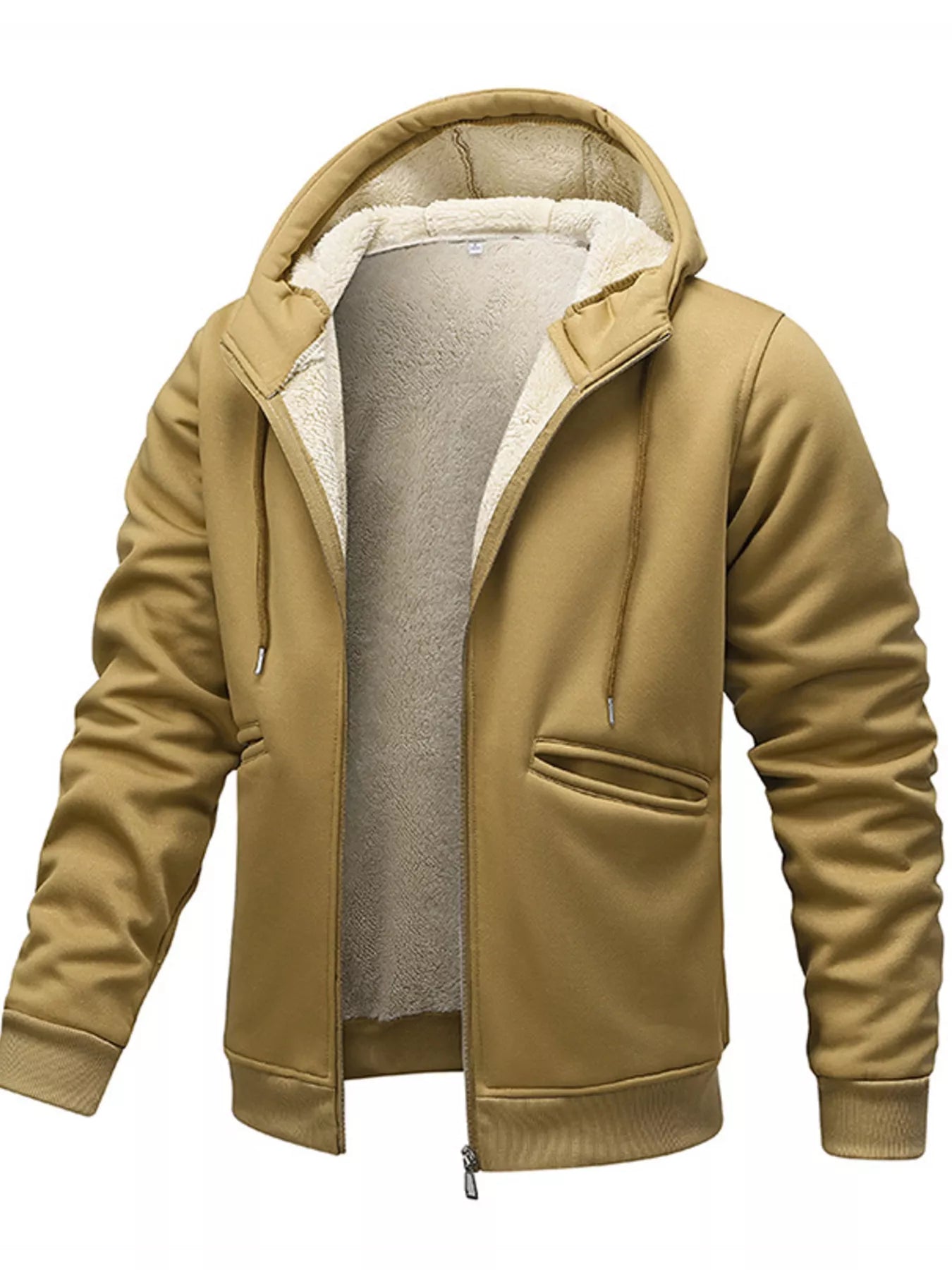 Men's Full Size Warm Fleece Lined Zip-Up Hoodie Plus Size