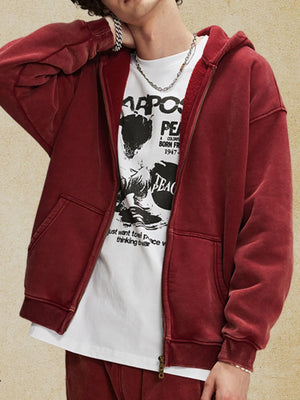 Men's Zip-Up Hoodie with Kangaroo Pocket