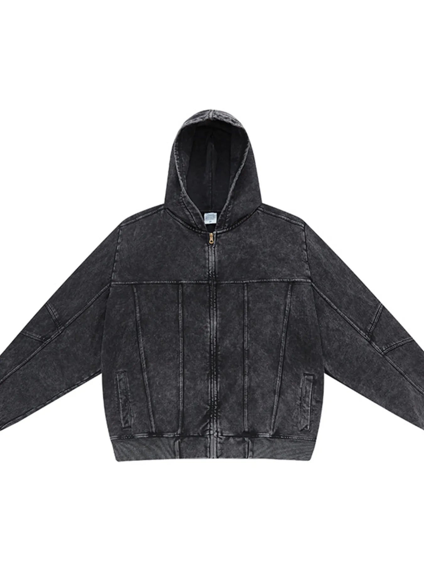 Men's Washed Zip Up Casual Hoodie