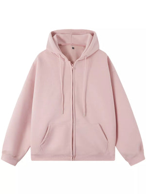 Men's Casual Loose Fit Zip-Up Hoodie