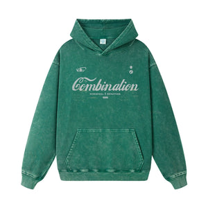 Men's Letter Washed Kangaroo Pocket Hoodie