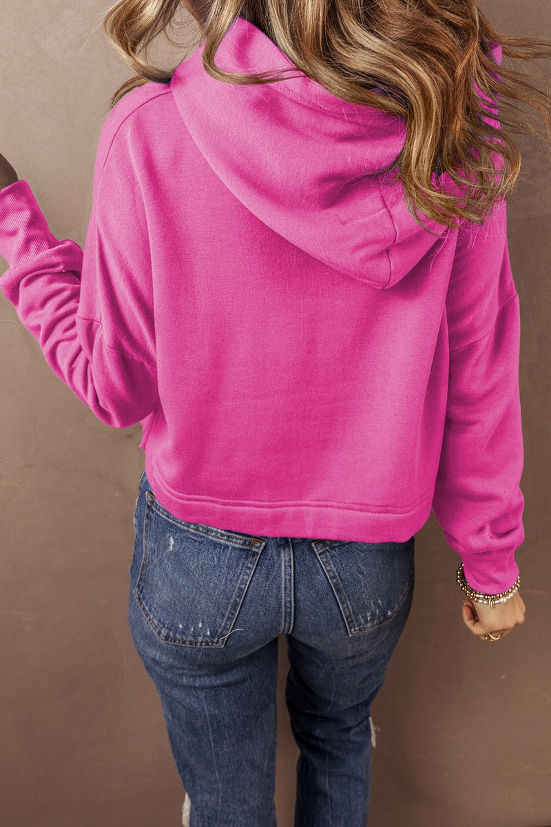 Drawstring Dropped Shoulder Hoodie