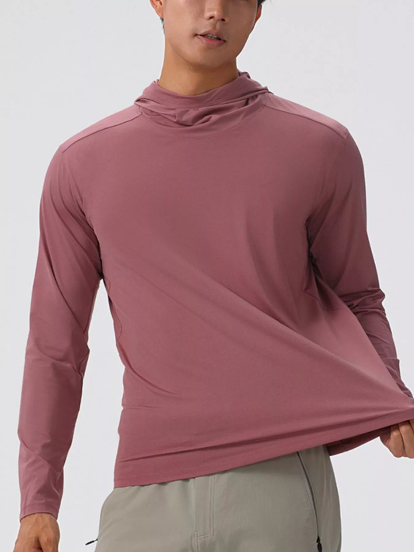Men's Solid Color Long Sleeve Hoodie