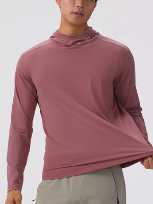Men's Solid Color Long Sleeve Hoodie