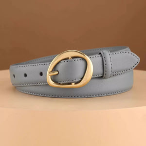 Golden Buckle Leather Belt