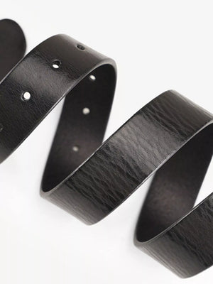 Classic Leather Belt with Silver Buckle