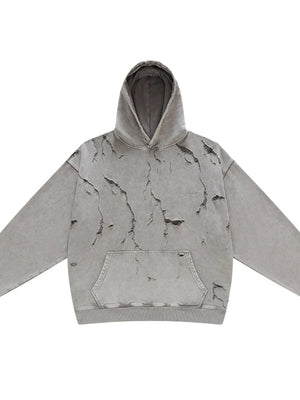 Men's Distressed Long Sleeve Hoodie