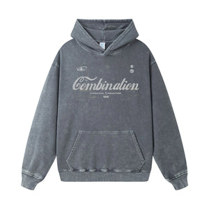 Men's Letter Washed Kangaroo Pocket Hoodie