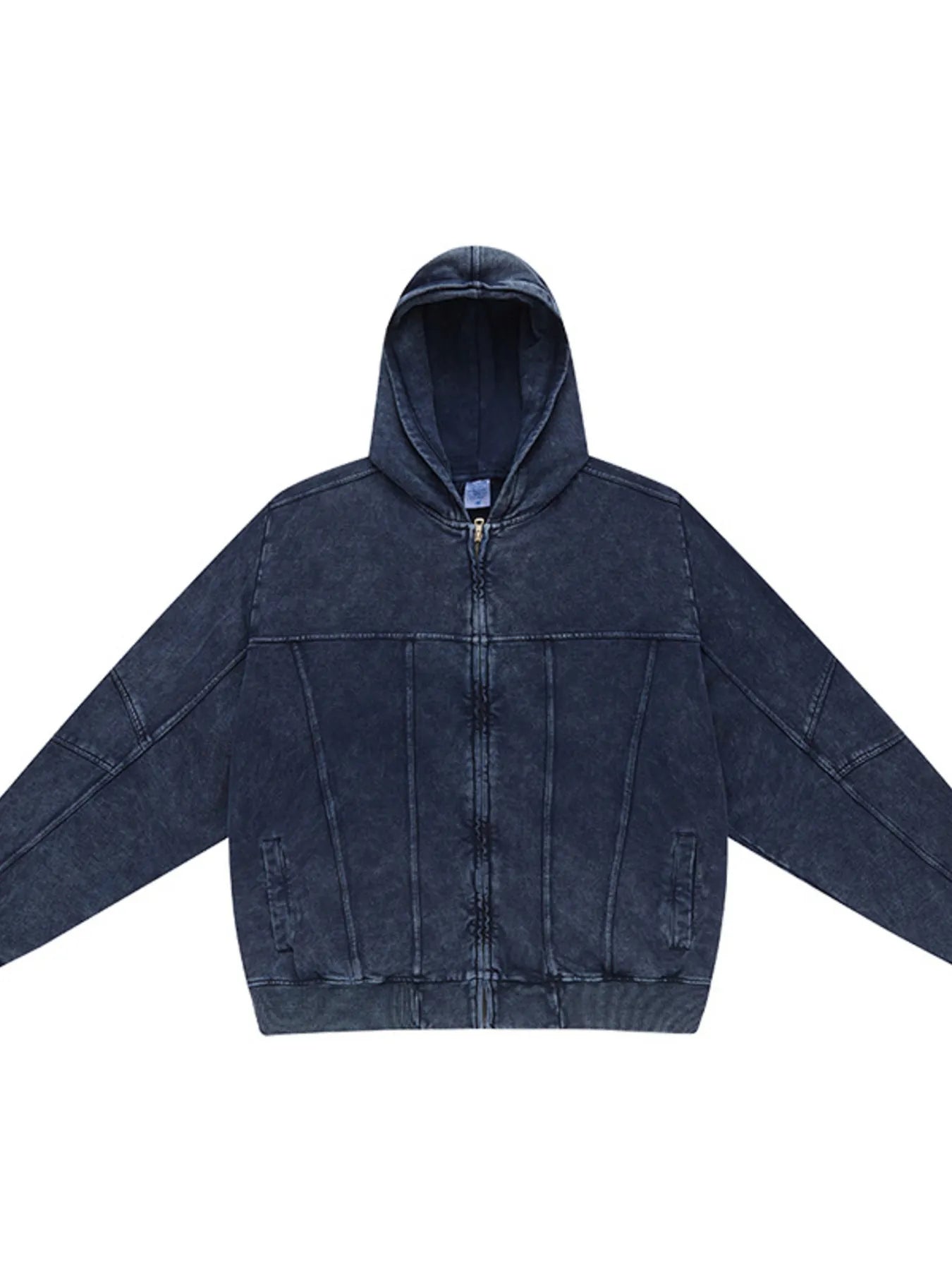 Men's Washed Zip Up Casual Hoodie