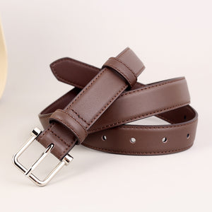 Silver Buckle Leather Belt