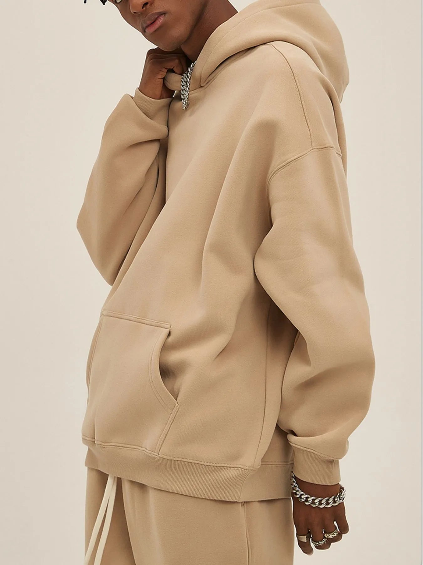 Men's Oversized Pocketed Long Sleeve Hoodie