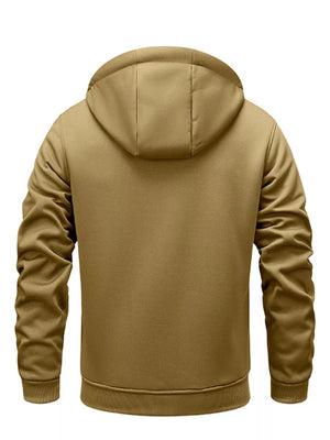 Men's Full Size Warm Fleece Lined Zip-Up Hoodie Plus Size