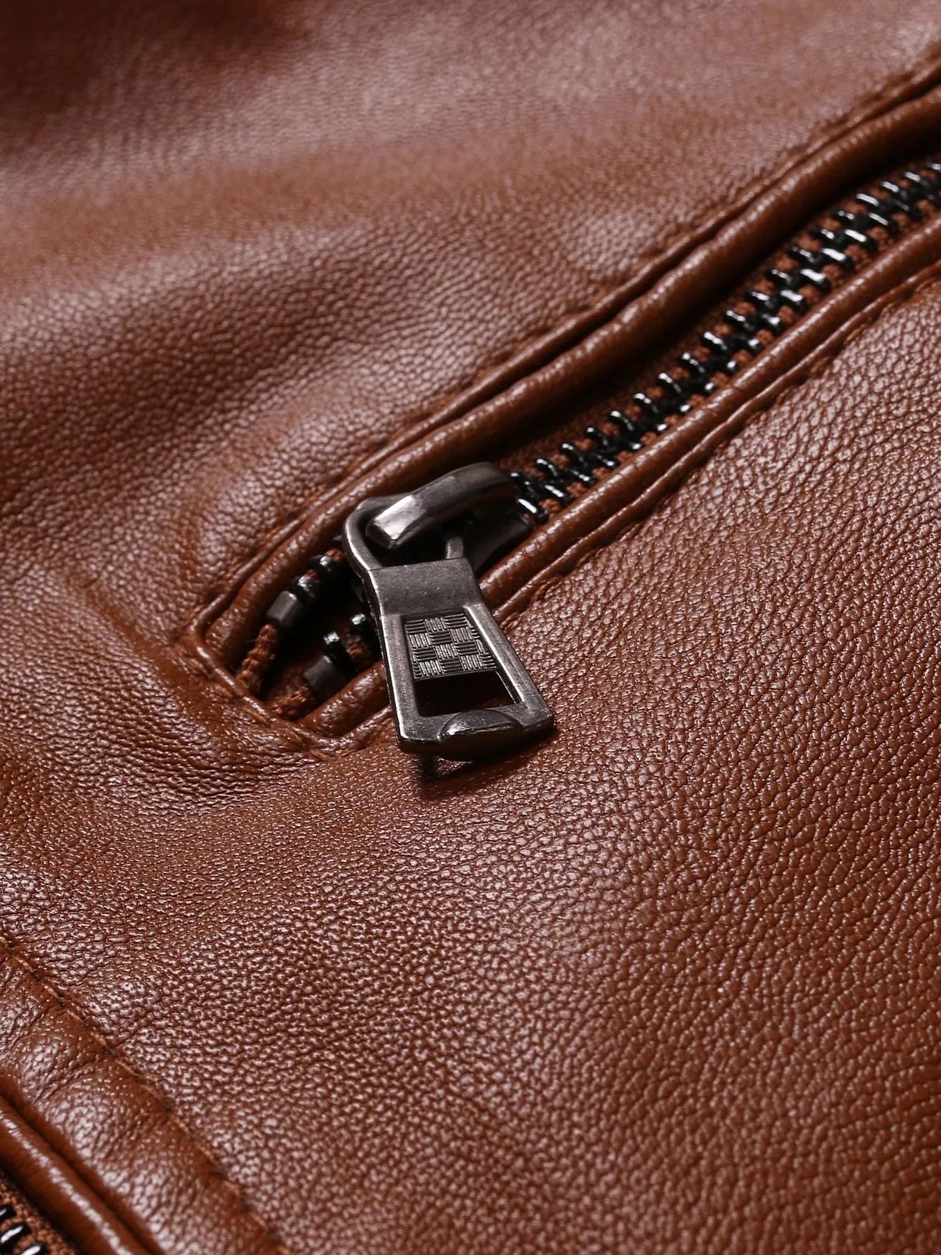 Men's Plus Size Zip Up Leather Moto Jacket