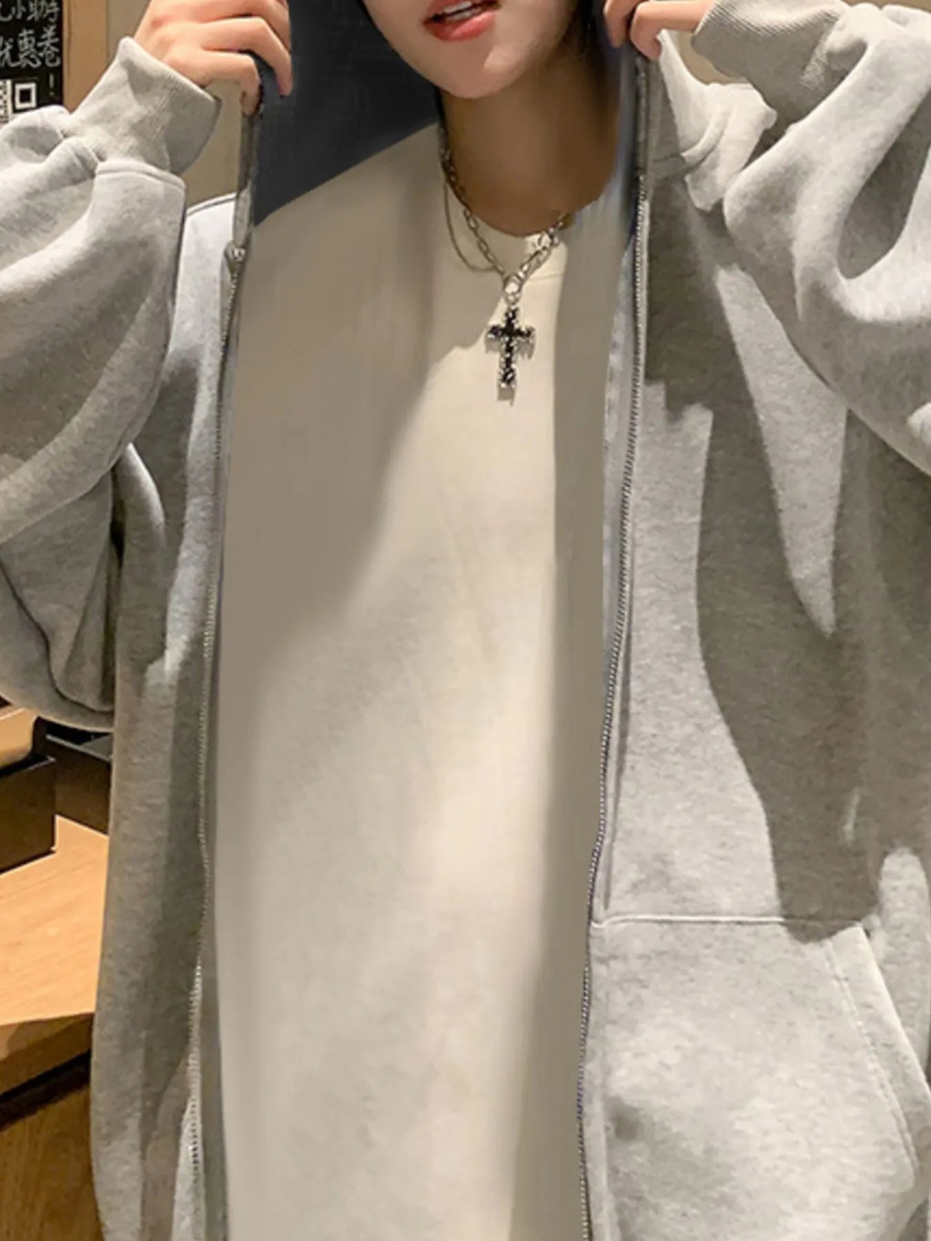 Men's Plus Size Zip Up Oversized Hoodie