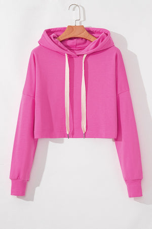 Drawstring Dropped Shoulder Hoodie