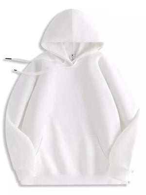 Men's Full Size Solid Color Casual Hoodie Plus Size