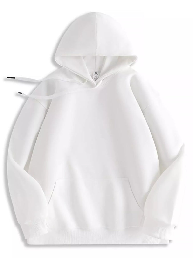 Men's Full Size Solid Color Casual Hoodie Plus Size