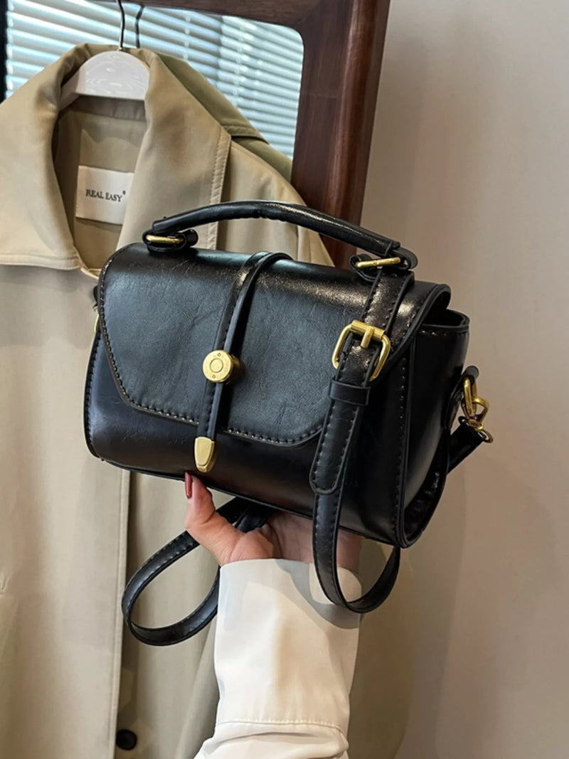 Leather Top Handle Crossbody Bag
