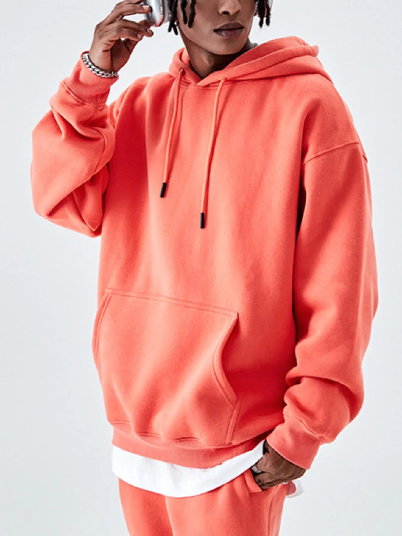 Men's Drawstring Drop Shoulder Hoodie