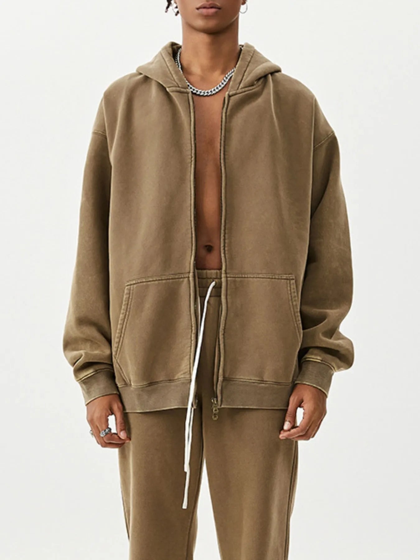 Men's Oversized Zip-Up Hoodie