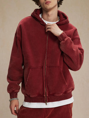 Men's Zip-Up Hoodie with Kangaroo Pocket