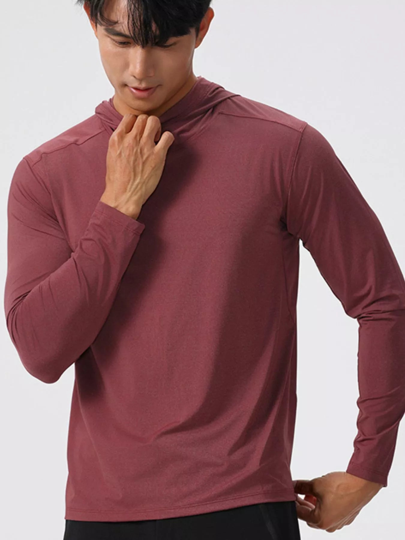 Men's Solid Color Long Sleeve Hoodie