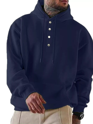 Men's Full Size Drawstring Kangaroo Pocket Hoodie Plus Size