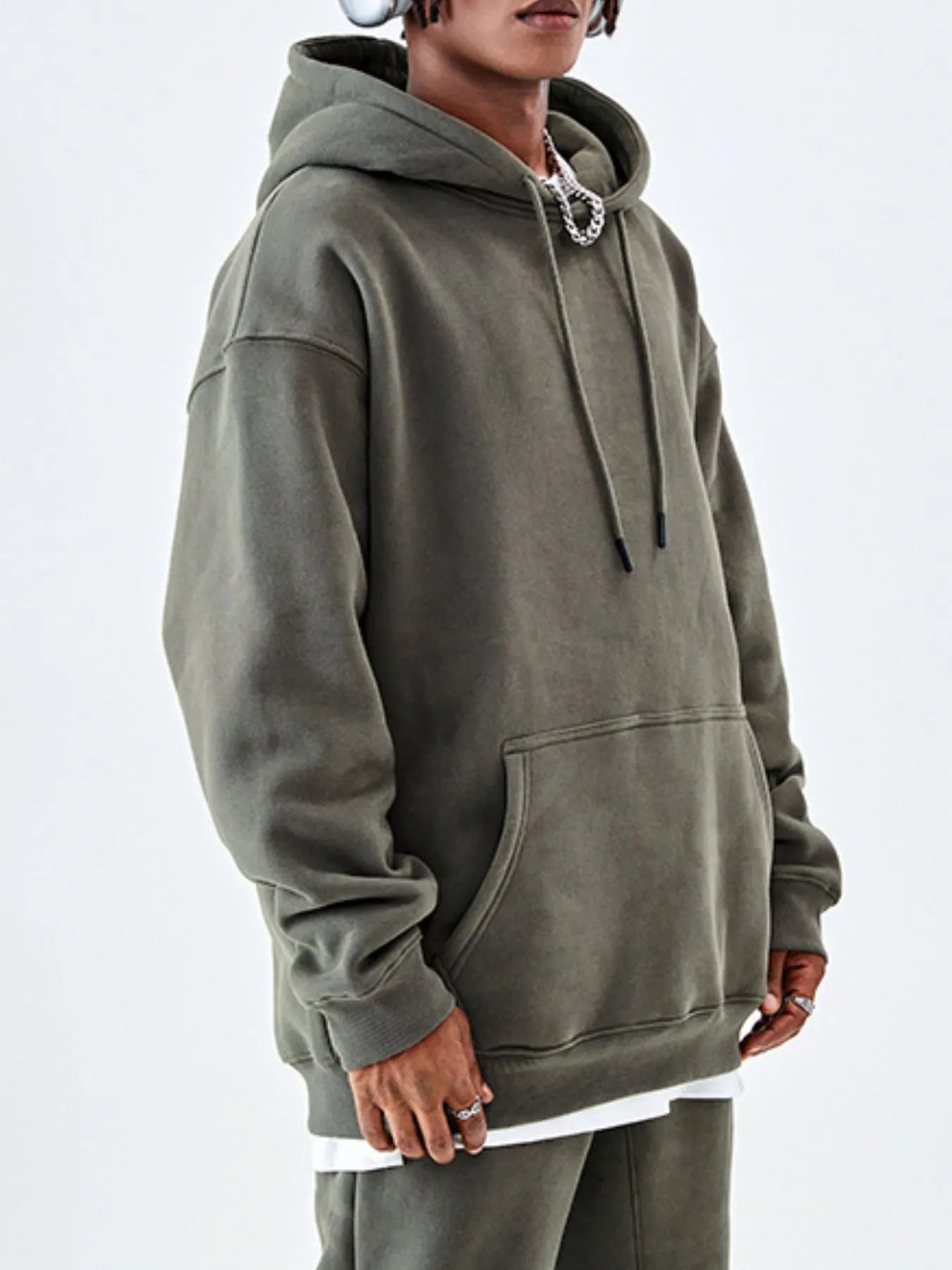 Men's Drawstring Drop Shoulder Hoodie