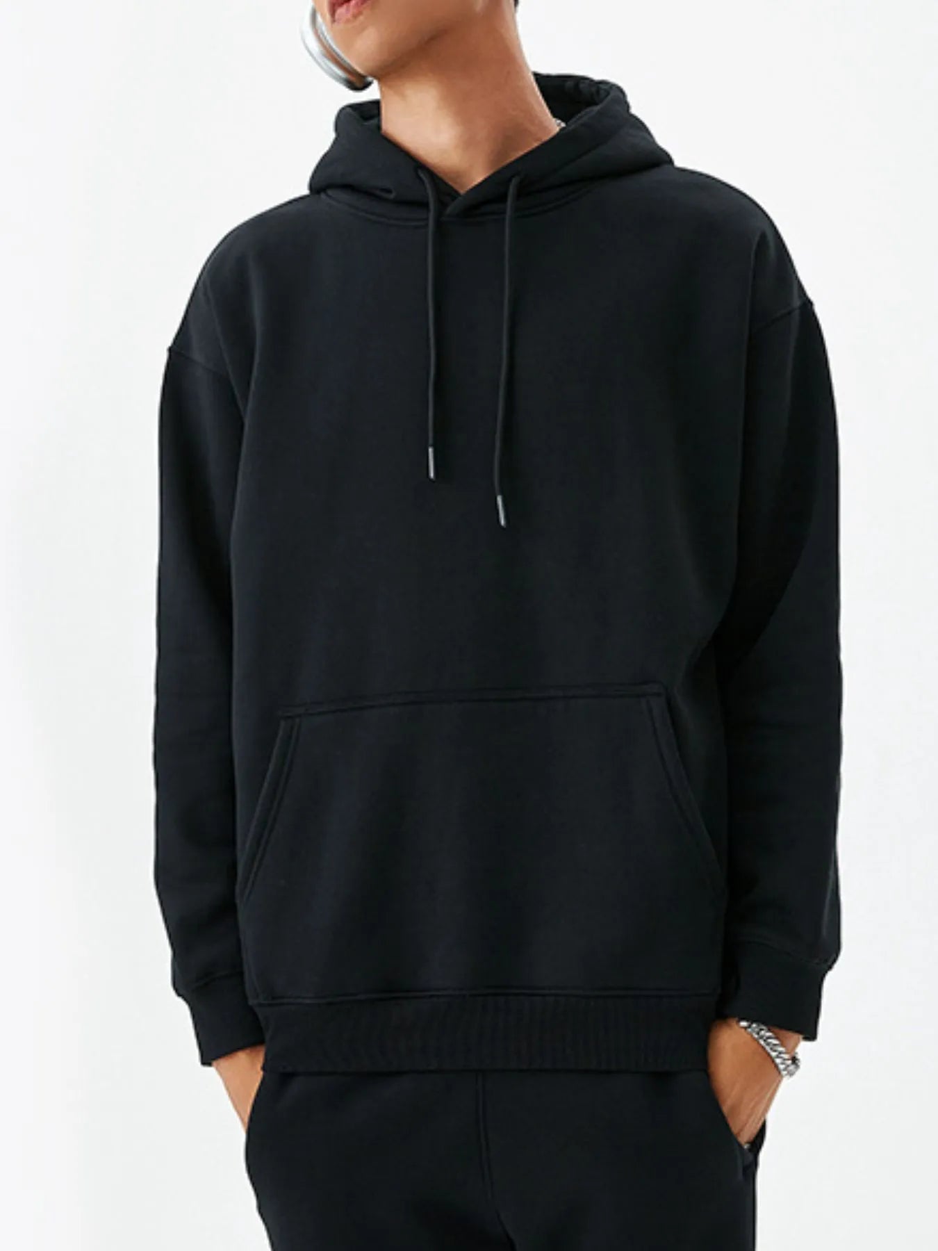 Men's Drawstring Kangaroo Pocket Long Sleeve Hoodie