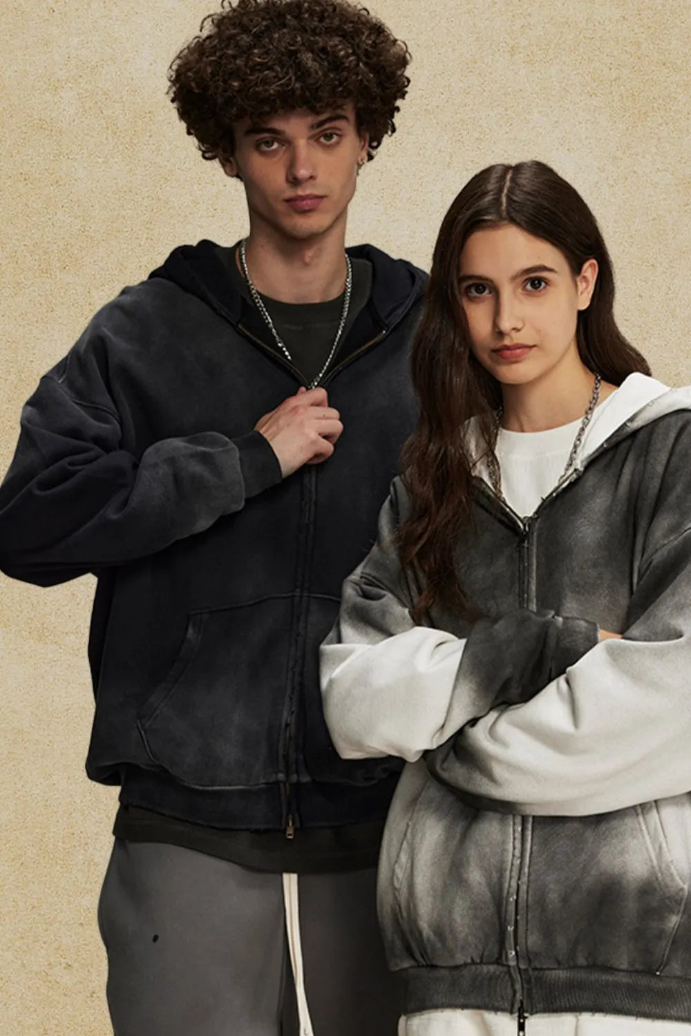 Men's Gradient Zip Up Hoodie