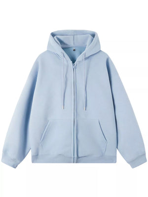 Men's Casual Loose Fit Zip-Up Hoodie